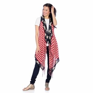 Stars & Stripes Open Front Vest NWOT